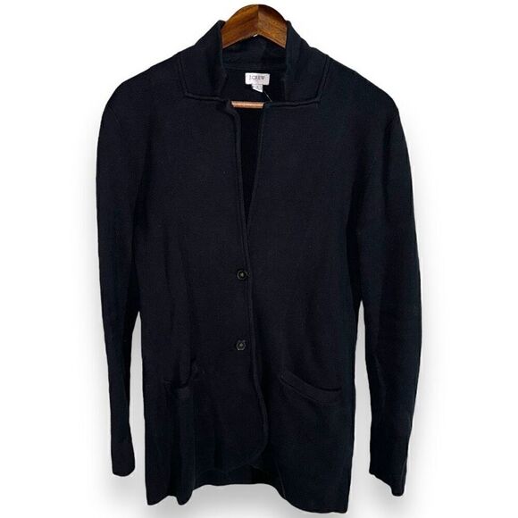 Navy J.Crew Cotton Knit Shaul Cardigan Sweater Size S - Picture 1 of 9